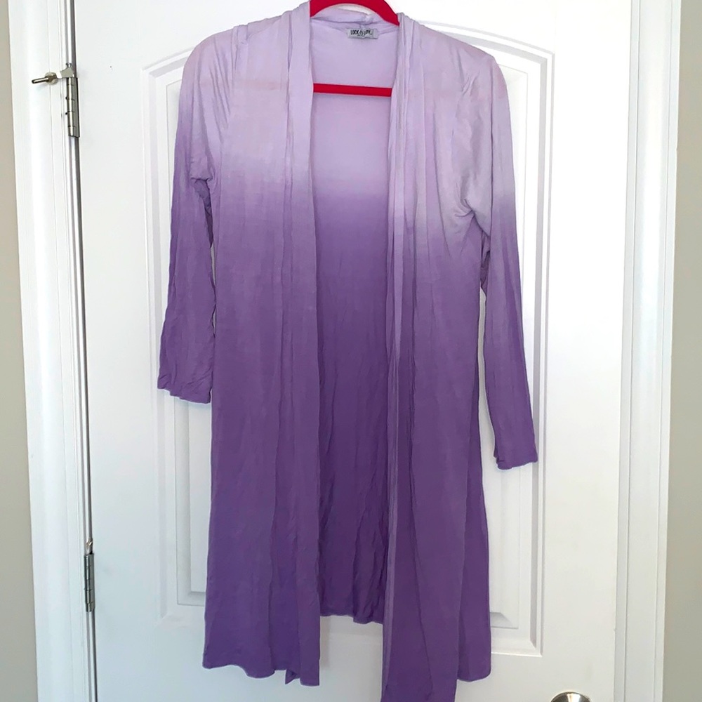 Purple dip dye cardigan/shawl